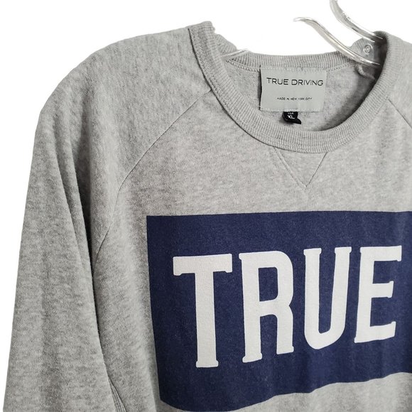 True Driving Mens XL Shirt Pullover Long Sleeve Lined Ribbed NYC Streetwear Gray - Picture 6 of 8